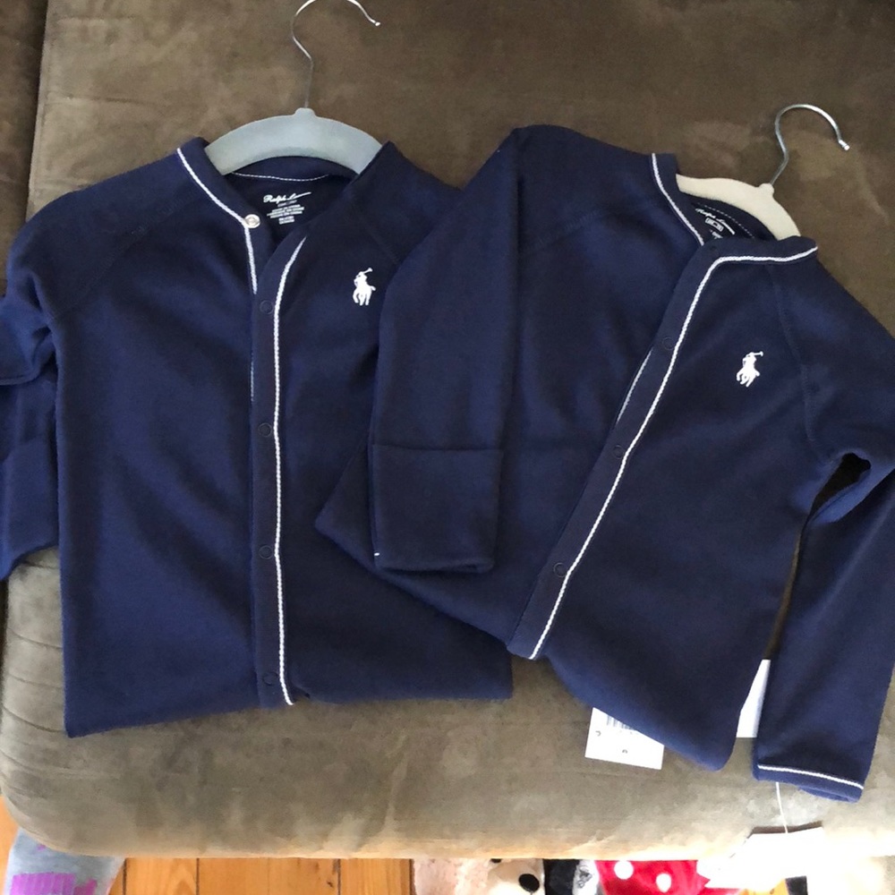 Two new navy blue snap up Ralph Lauren sleepers